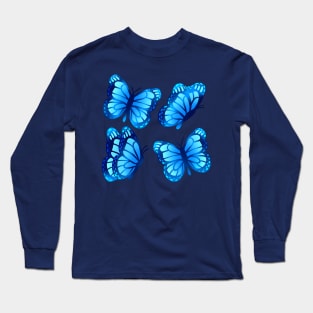 Blue Morpho Butterflies Long Sleeve T-Shirt